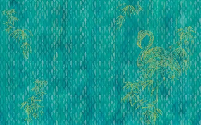 fotomural flamenco azul verde de Sanders & Sanders – 611958