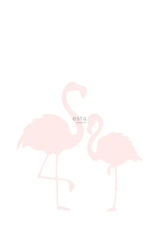 fotomural flamencos madre e hijo rosa claro y blanco de ESTAhome – 158838