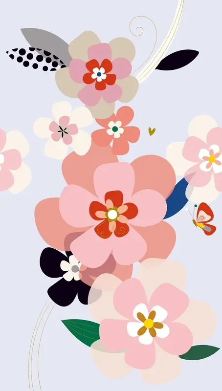 fotomural flores multicolor, rosa, morado lila, negro y beige de Livingwalls – AS-392081