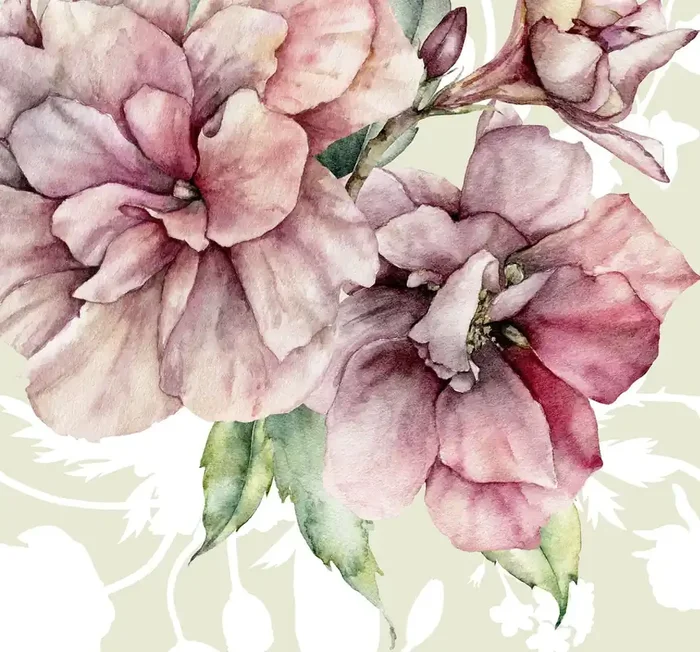 fotomural flores rosa y verde de Sanders & Sanders – 611998