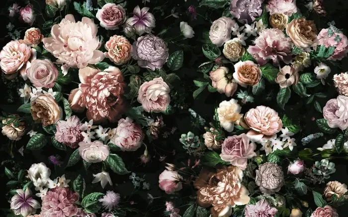 fotomural flores rosa y verde de Sanders & Sanders – 612479
