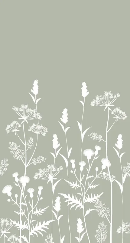 fotomural flores silvestres verde menta agrisado de ESTAhome – 159214