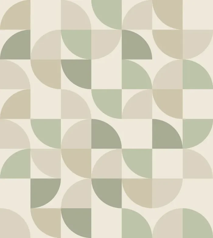 fotomural formas geométricas beige y verde de ESTAhome – 159386