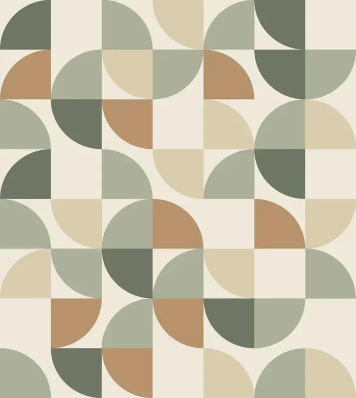 fotomural formas geométricas gris, beige y verde de ESTAhome – 159388