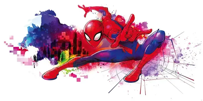 fotomural Graffiti del Hombre Araña rojo y morado de Sanders & Sanders – 612103