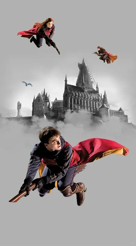 fotomural Harry Potter Colegio Hogwarts gris y rojo de Sanders & Sanders – 601229