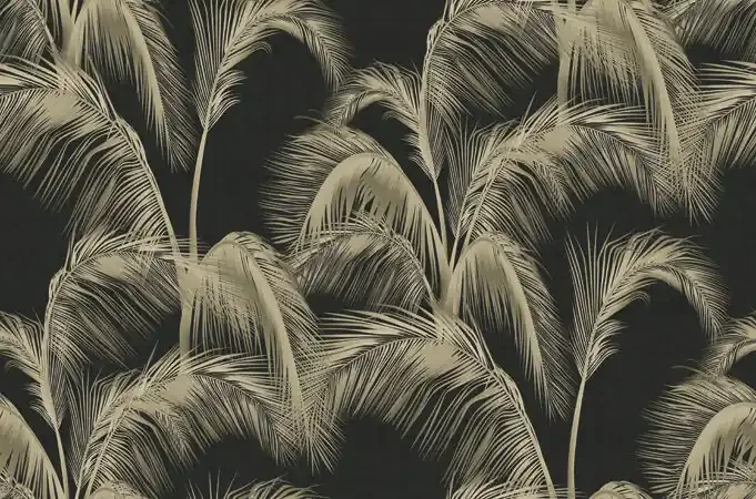 fotomural hojas de palmera negro y beige de Sanders & Sanders – 640913