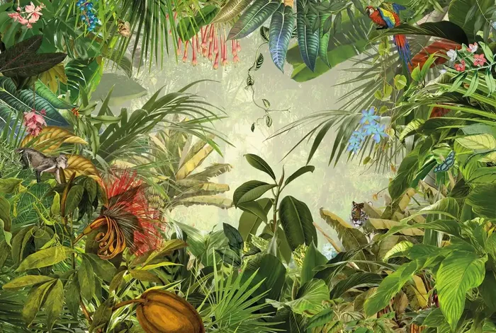 fotomural Into the Wild verde selva de Komar – 611128