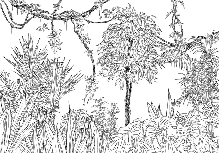fotomural jungla blanco y negro de Sanders & Sanders – 612453
