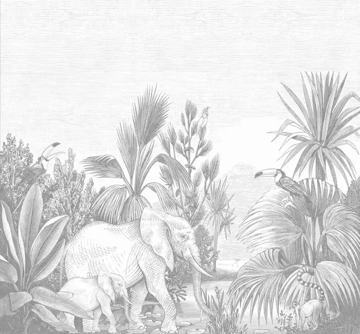 fotomural jungla gris de ESTAhome – 159359