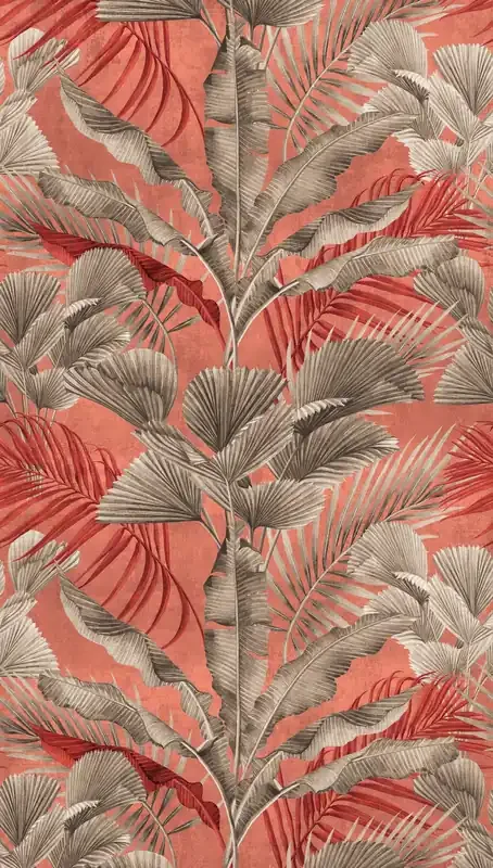 fotomural jungla rosa, rojo, gris y beige de Livingwalls – AS-391854