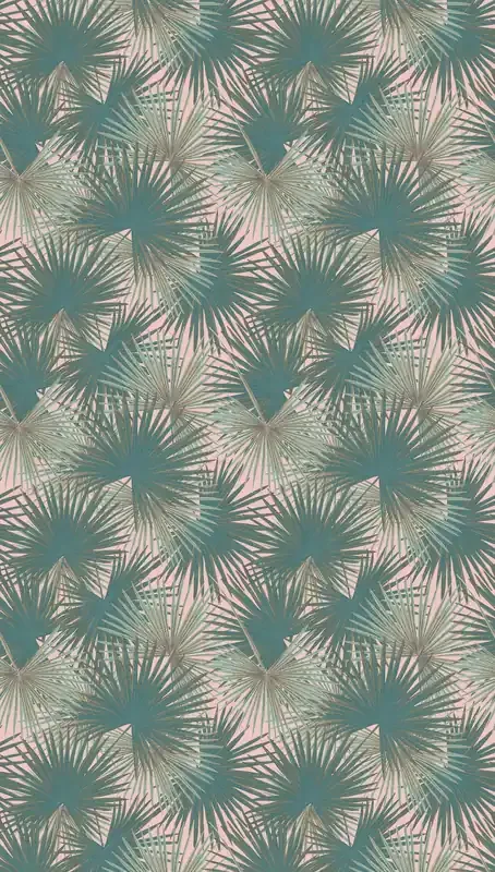fotomural jungla verde, azul petroleo y rosa de Livingwalls – AS-391844