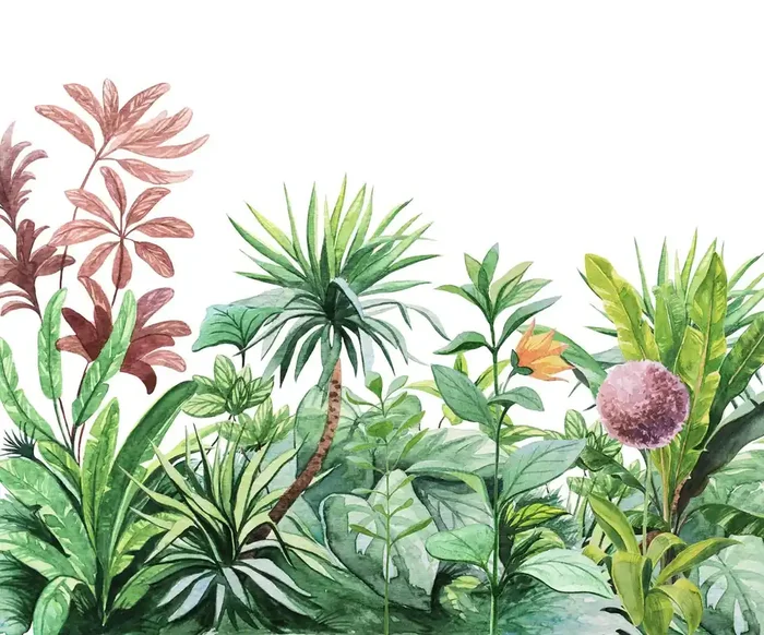 fotomural jungla verde y rosa de Komar – 610844