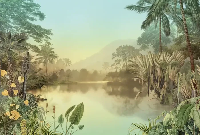 fotomural lago tropical verde de Sanders & Sanders – 611860
