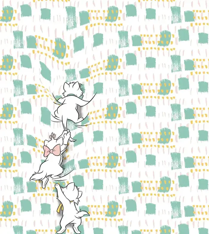 fotomural Los Aristogatos menta verde y amarillo de Disney – 610064