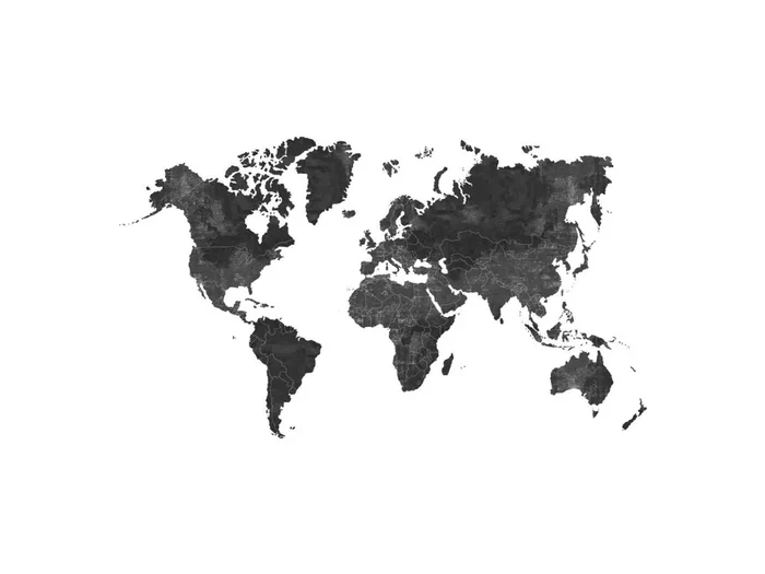 fotomural mapa del mundo gris carbón de ESTAhome – 159172