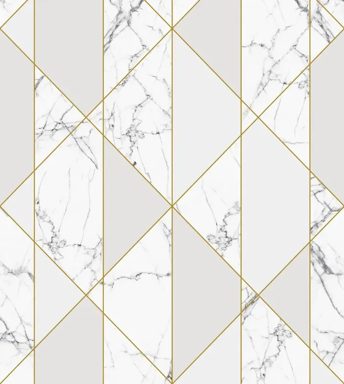 fotomural marmol blanco y negro, gris y oro de ESTAhome – 158965
