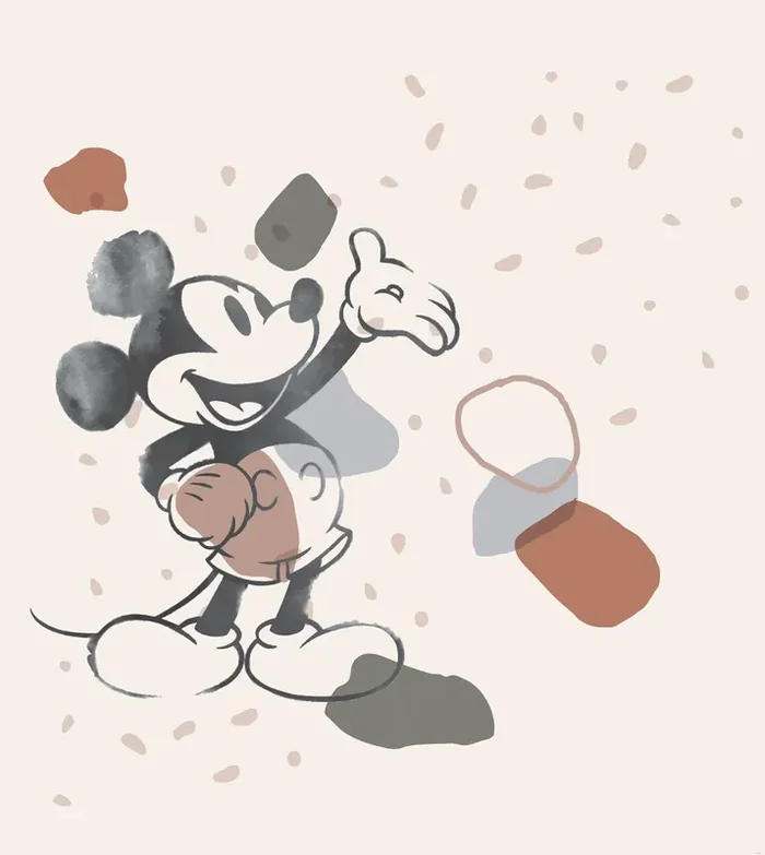 fotomural Mickey Mouse blanco y negro, rojo y azul de Disney – 610767