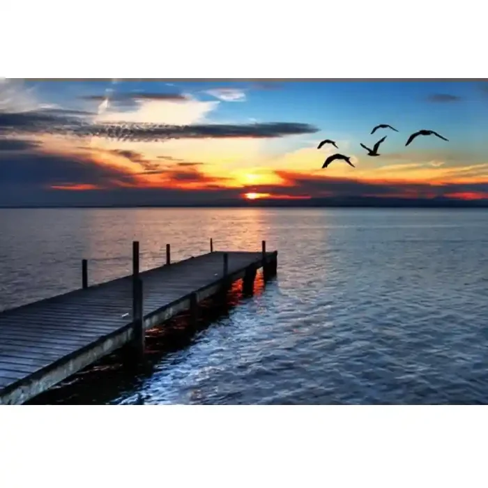Fotomural Muelle Amanecer FPR020, 100cm. x 66cm., Vinilo Autoadhesivo Mate, Todo Color, Original, 0x0x0x0 cm.