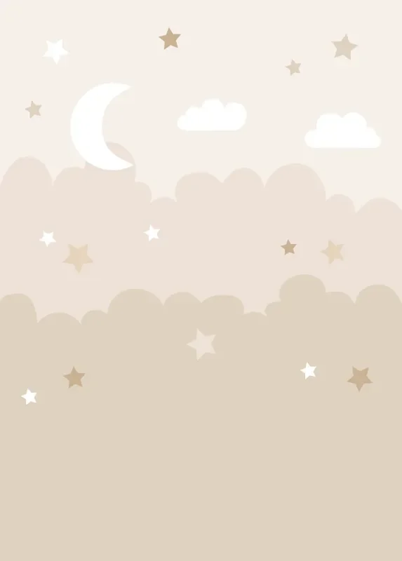 fotomural nubes y estrellas beige de ESTAhome – 159247