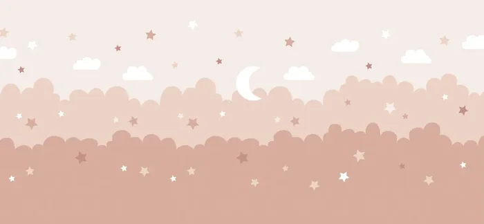 fotomural nubes y estrellas rosa terracota de ESTAhome – 159274