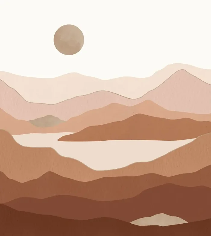 fotomural paisaje desértico marrón terracota de ESTAhome – 159473