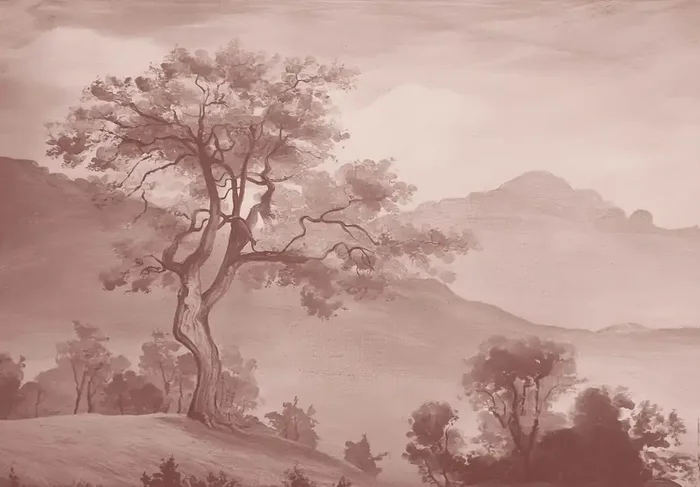 fotomural paisaje italiano marrón rojizo de ESTAhome – 159541