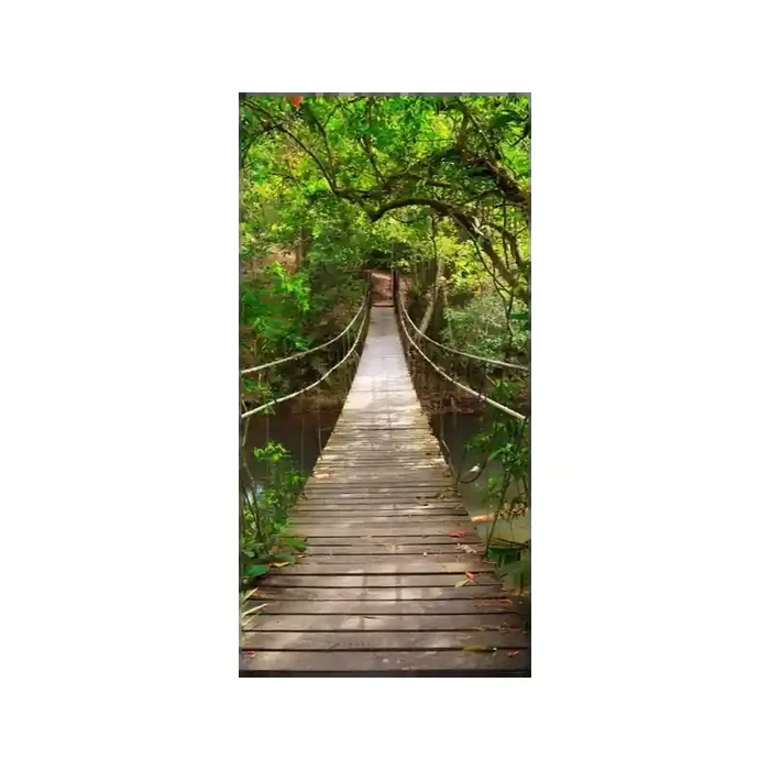 Fotomural Puente en la Selva FPR018, 100cm. x 201cm., Vinilo Autoadhesivo Mate, Todo Color, Invertir, 12.59x0x9.67×0 cm.