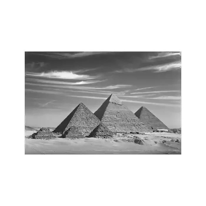 Fotomural Pyramids of Egypt FLF017, 150cm. x 100.5cm., Vinilo Autoadhesivo Mate, Blanco y Negro, Original, 0.37x0x0.37×0 cm.