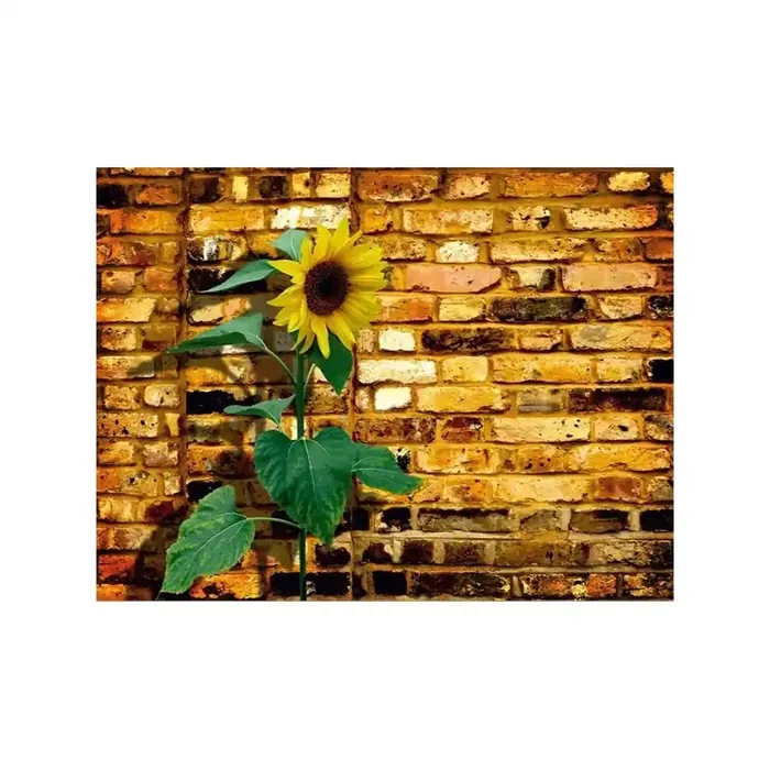 Fotomural SUNFLOWER ON BRICKS
