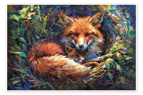Foxes Nestled in Warmth de Leon Devenice