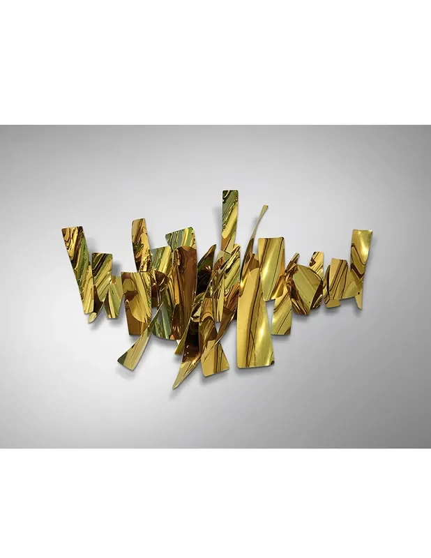 Fracture Escultura Pared Acero Oro Schuller