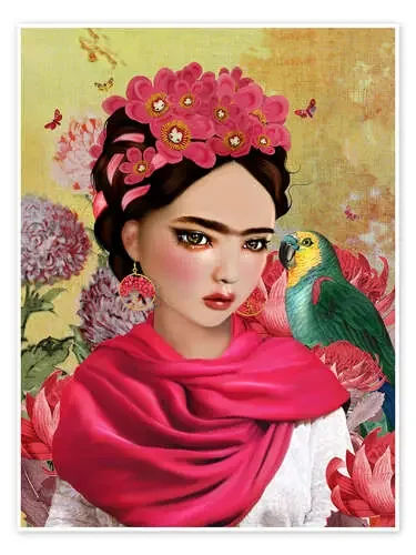 Frida Kahlo & Parrot de Mandy Reinmuth