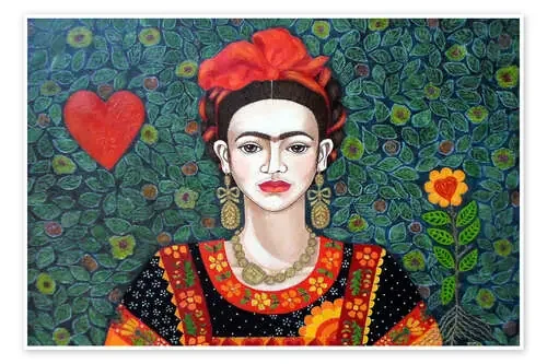 Frida Kahlo, reina de corazones (detalle) de Madalena Lobao-Tello