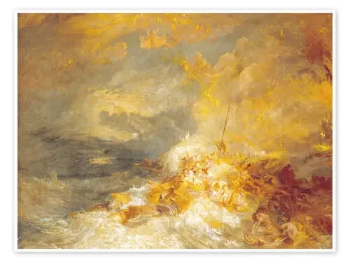 Fuego en el mar de Joseph Mallord William Turner Master Collection
