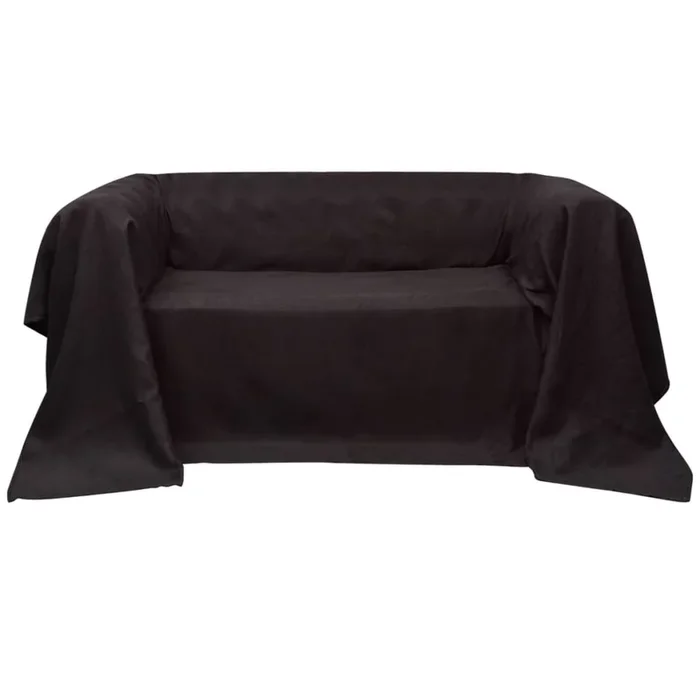 Funda para sofá de micro-gamuza marrón 270×350 cm