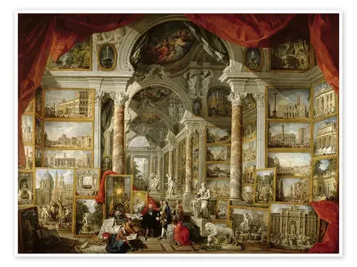 Galería con fotos de la Roma moderna de Giovanni Paolo Pannini Bridgeman Images