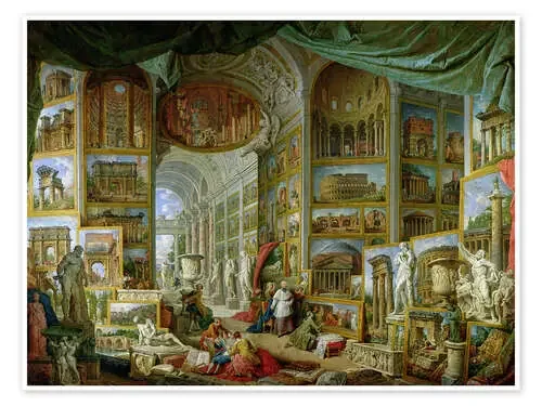 Galeria con vistas de la antigua Roma de Giovanni Paolo Pannini Bridgeman Images
