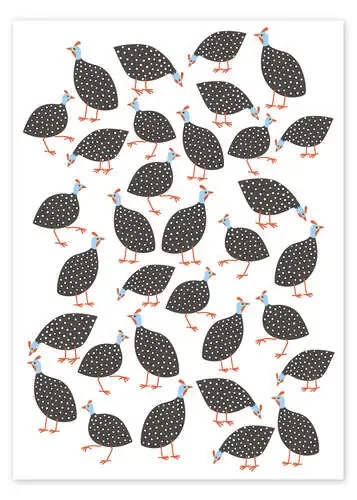 Gallinas de guinea felices de Nic Squirrell