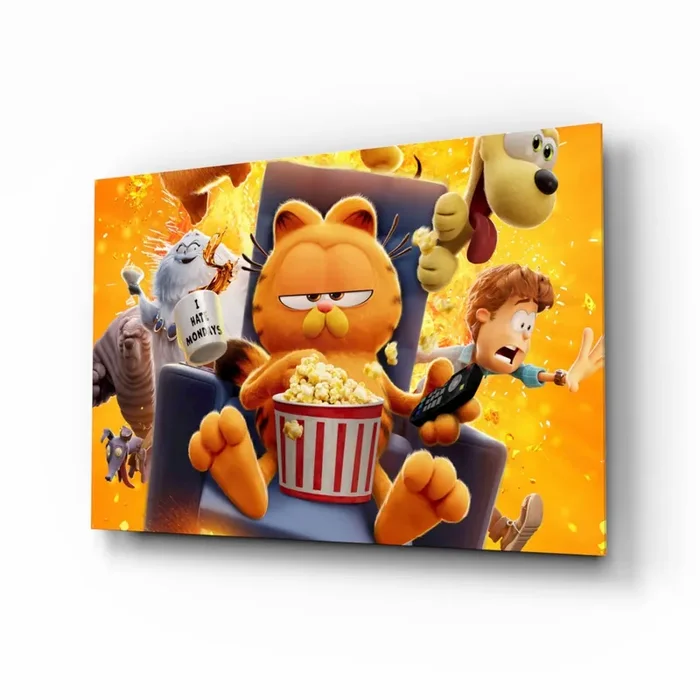 Garfield Lazy Day Glass Wall Art Designer Collection – 28.5 » X 18 «