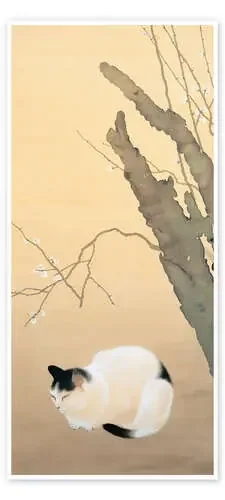 Gato y ciruelo de Hishida Shunso Master Collection