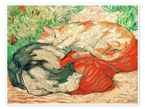 Gatos en tela roja de Franz Marc akg-images