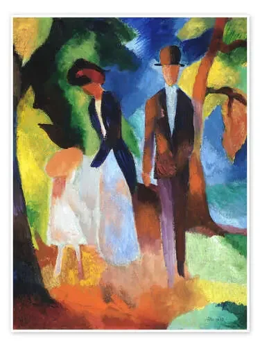Gente en el lago azul de August Macke Master Collection