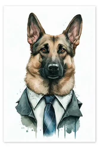German Shepherd Wearing Suit and Tie de Dreamscapes