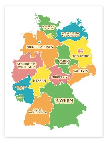 Germany map with labels for learning children de Ingo Menhard