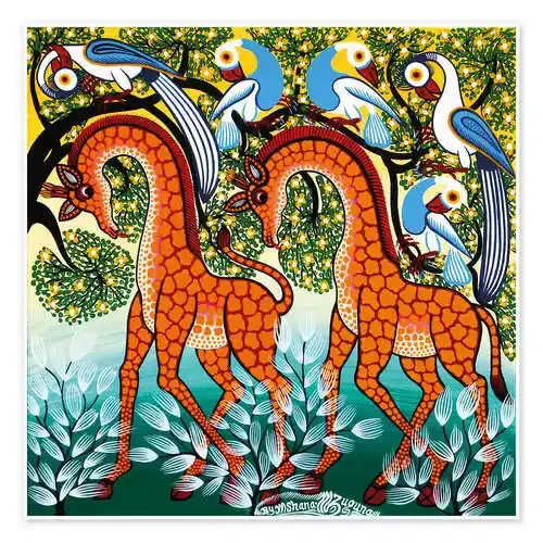 Giraffe in the bush de Mzuguno Tanzania Art & Licensing