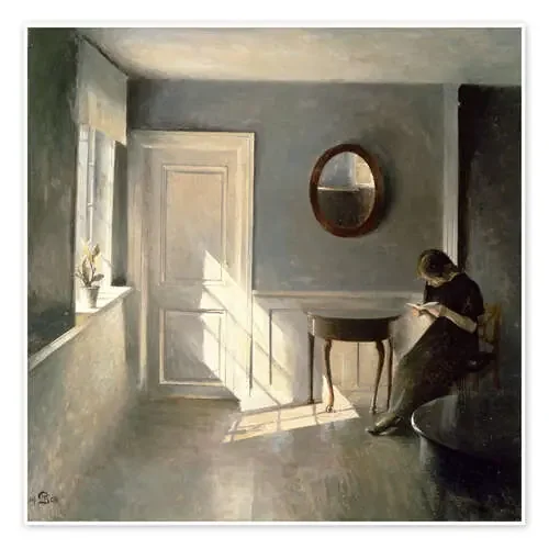 Girl Reading a Letter in an Interior de Peter Vilhelm Ilsted Bridgeman Images