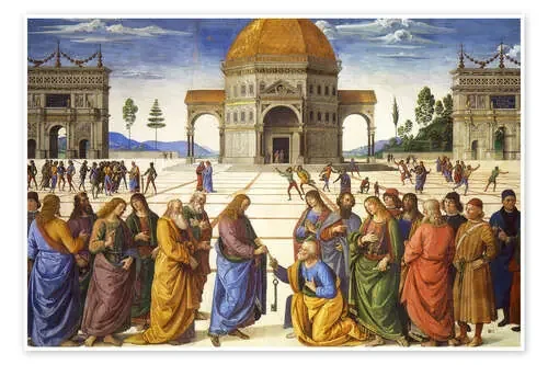 Giving of the Keys to St. Peter, Sistine Chapel, Vatican, 1481 de Pietro Perugino Bridgeman Images
