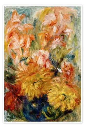 Gladioli in a Blue Vase de Pierre-Auguste Renoir Bridgeman Images