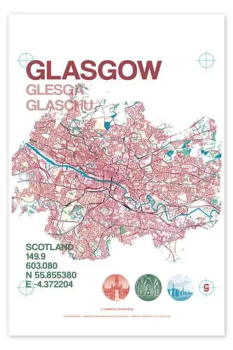 Glasgow city map de campus graphics